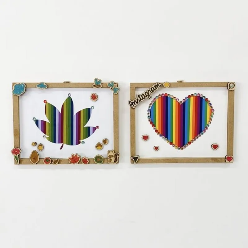 T_ DIY 방과후만들기 색지 컬러링 액자 만들기 4인용, 1. 단풍잎