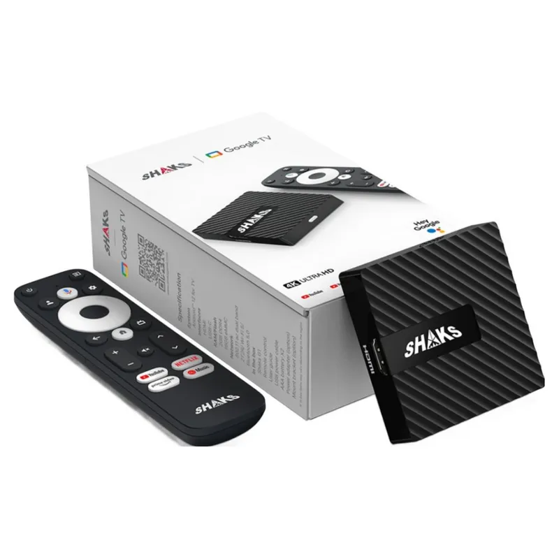 샥스 G1 구글TV 4K UHD OTT 셋톱박스 유튜브 넷플릭스 스마트TV 안드로이드12 저장공간 32GB 펌웨어 업그레이드, 1개