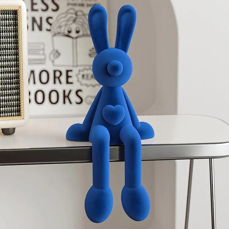 인테리어 소품 선반 앉은 토끼 래빗 오브제 장식 26, 블루(BL)